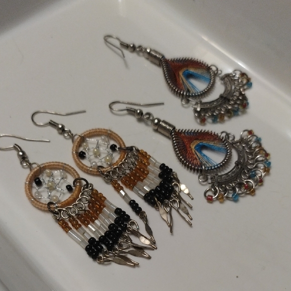 Bohemian And Dreamcatcher Beaded Earrings Set - Picture 8 of 8